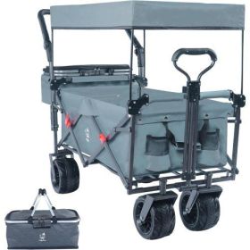 140L Foldable All-Terrain Cart With Removable Awning, Brakes, Ice Pack, And Shopping Capacity (Option: 140 liters)