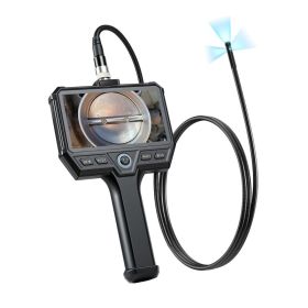 Triple Lens Endoscope With Light,  HD IPS Screen Industrial Borescope Camera, 8 2 LED Lights, 8X Zoom, 5000mAh, IP67 Waterproof Inspection Snake (Option: default)