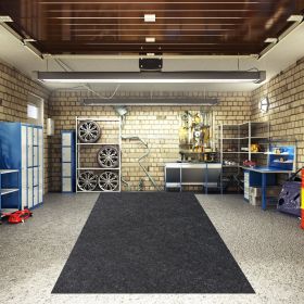 17 X 7'5 Multi-Purpose Garage Floor Mat, Absorbent Oil Pad, Premium Maintenance Mat,Protective Flooring For Under Cars (Option: Black)