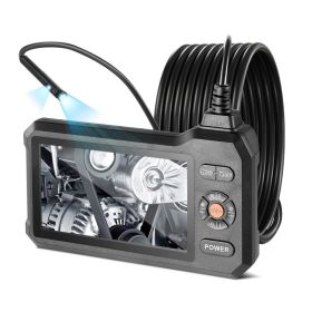 Dual Lens Endoscope With Light, 5 HD IPS Screen Industrial Borescope Camera, 0.22-inch Slim Lens, 8X Zoom, IP67 Waterproof Inspection Snake Camer (Option: default)