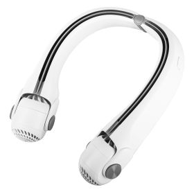 White-Green Options -- 1Pc Portable Neck Hanging Fan Hands-free Cooling Personal Fan With 3 Speeds 360 Degree Air Flow Adjustable Neck Width For (Option: White)