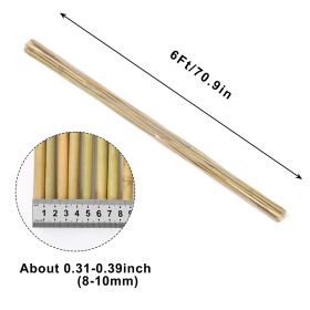6FT,Diameter 8mm - 10mm Natural Bamboo Plant Stake, Sturdy Bamboo Poles, Durable Plant Bamboo Stake, Garden Climbing Plant Bracket 15pcs. Self-pi (Option: default)