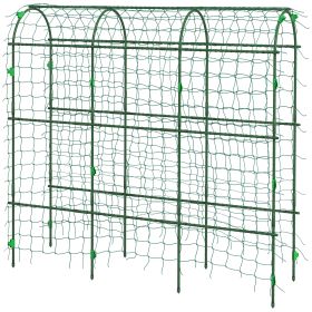 Metal Garden Trellis, Arch Trellis for Climbing Plants Outdoor, A-Frame, with Climbing Net, 17" x 72" x 72", Green (Option: Green-635x425x95 mm)