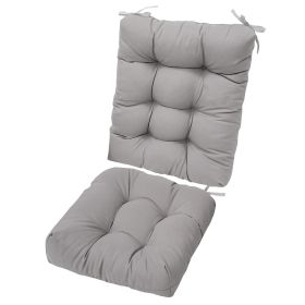 Multiple Color Options - Rocking Chair Cushion Set Upper And Lower Back And Seat Sets With Non-Slip Ties Polyester Fiber Filling Comfortable For (Option: Grey)
